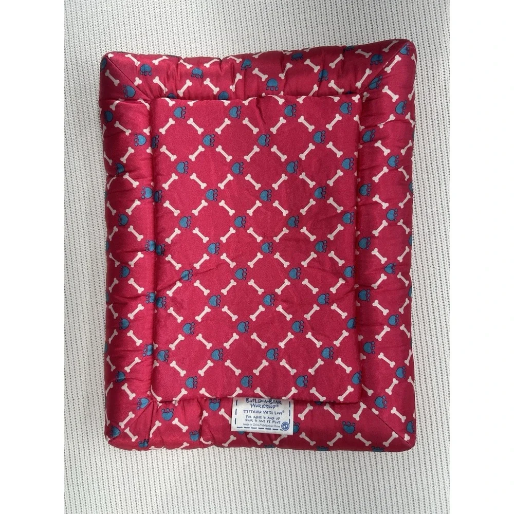 Build A Bear Workshop Pet Purple Paw/Bone Print‎ Dog Bed Mat BABW